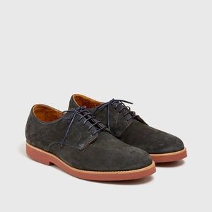 J. Crew Factory Navy Blue 100% Suede Lace-Up Dress Shoes Men’s Size 8